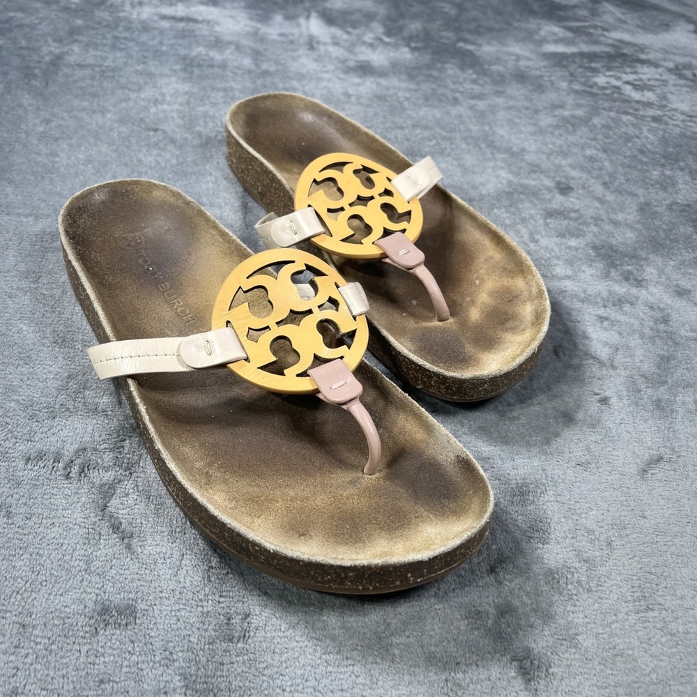 Tory Burch Miller Cloud Leather Sandals Women 10.5 Luxury Beach Clean Girl Boho